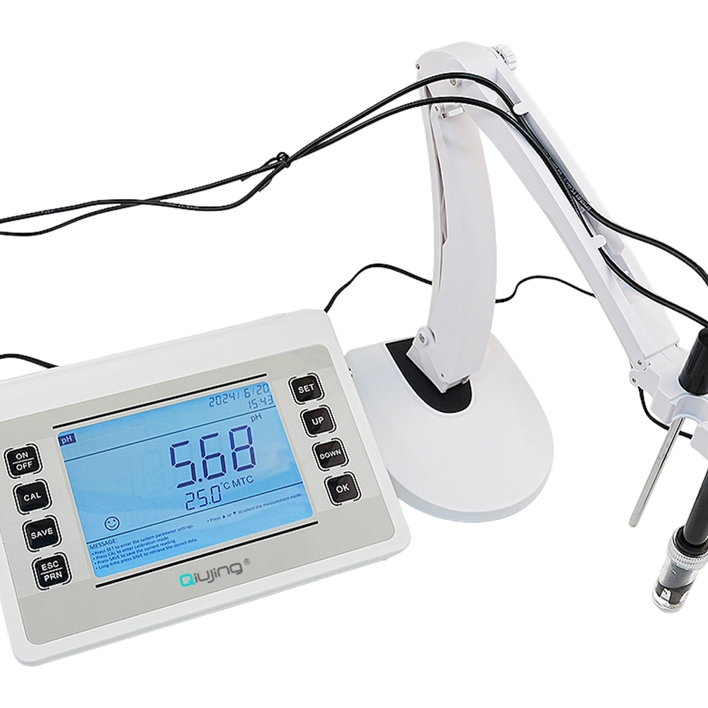 Qiujing LED -näyttö Kätevä langaton Bluetooth-tulostus Kestävä sisäänrakennettu massamuisti Bentchtop PH Meter P901 